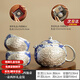 傳承令何賦森龍鳳西施壺手工浮雕青花茶壺鎏銀功夫茶具套裝家用一壺兩杯 鎏銀-青花龍鳳西施壺一壺兩杯