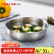 凌豐304不銹鋼餐盤(pán)子菜碟家用菜盤(pán)家用圓盤(pán)加厚碟子骨碟菜盆 菜碟-內(nèi)徑20cm