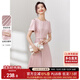 尚都比拉設計感拼接連衣裙夏季高級感氣質(zhì)百褶裙小個(gè)子中長(cháng)裙子 粉陶色 L