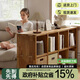 小匠材書架實(shí)木落地一體格子柜客廳家用簡(jiǎn)易收納置物架古檀色8格柜