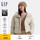 GAP女裝秋冬印花logo立領(lǐng)連帽羽絨服簡約保暖夾克外套619744