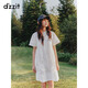 DZZIT地素連衣裙2025夏季新款娃娃領(lǐng)花邊白色短袖裙子女3J2O4391B 白色 XS