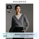 迪賽尼斯（DESIGNICE）2024年冬季新款假兩件軟糯氣質羊毛衫圓領灰色長袖毛衣女 灰色 S