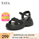 他她（TATA）涼鞋女鞋2025夏季新款休閑厚底法式氣質(zhì)時(shí)裝涼鞋女 黑色 36