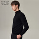 EMZ鄂爾多斯【100%絲光澳毛】男士翻領(lǐng)羊毛衫25秋冬新款立領(lǐng)拉鏈毛衣 立領(lǐng)款 黑色 L 175/92A