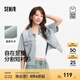 森馬（Semir）森柔牛仔|商場(chǎng)同款牛仔襯衫女短款寬松2025新款夏季分割襯衣圓領(lǐng) 牛仔淺黃泥染80331 M