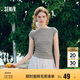 森馬（Semir）短袖T恤女短款純色顯瘦2025夏緊身一字領(lǐng)上衣小性感107425100091