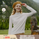 哈吉斯（HAZZYS）女裝 春秋款女【PHIZ系列】素色簡(jiǎn)約羊毛衫女 米黃色OW（半高領(lǐng)） S (155/80A 36)