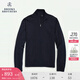 布克兄弟（BrooksBrothers）男士秋冬新美利奴羊毛純色拉鏈毛衣開衫 4004-藏青色 L