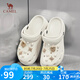駱駝（CAMEL）洞洞鞋女時(shí)尚DIY鞋花休閑涼鞋顯高涼拖鞋 L25M071023 米白 38-39