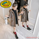 G.DUCKKIDS女童秋冬加絨風(fēng)衣兒童羊羔絨中長(cháng)連帽大衣秋冬小女孩保暖毛呢外套 卡其色 130 cm