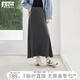 對(duì)白氣質(zhì)軟糯針織套裝裙女2025秋季新款慵懶連帽衛(wèi)衣松緊腰半身裙 極簡(jiǎn)灰-半裙 S