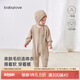 babylove嬰幼兒連體衣春秋款純棉毛織寶寶哈衣長(cháng)袖保暖新生兒居家爬服 麥田印象 90cm