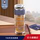 Rainbow Original瑞堡奧路 茶水分離玻璃杯男士商務(wù)雙層隔熱高檔便攜泡茶水杯女 220ml-徽章版-米格星月藍(lán)-禮盒裝