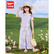IEFMINIIEF【愛(ài)依服童裝】2025夏季新款法式甜美洋氣女童上下套褲 紫 160