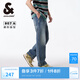 杰克·瓊斯（JACK&JONES）秋季新款男士褲子寬松做舊磨白水洗棉質(zhì)長褲休閑牛仔褲224232040 深牛仔藍(lán)A14 S (170)RW