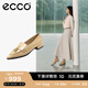 愛步（ECCO）女鞋單鞋 夏季流蘇尖頭皮鞋軟底平底鞋低跟鞋 型塑214283 裸色21428301211 35