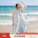 茵曼（INMAN）萊賽爾歐若風(fēng)掛脖連衣裙2025夏季高級(jí)感海邊度假松弛感A字裙 海鹽藍(lán) S
