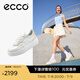 愛步（ECCO）25年新款休閑鞋女 厚底增高百搭平底鞋板鞋休閑運動鞋 街頭219613 石灰色/白色/稻黃色21961361220 37