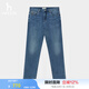 哈吉斯（HAZZYS）男裝 春秋款男褲子丹寧風(fēng)直筒經(jīng)典牛仔褲男ATDZP0BAP11 藍(lán)色BL 37 （180/88A）
