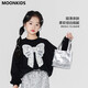 moonkids女童裙子韓版洋氣蛋糕裙2025春秋款兒童套裝裙時髦女寶連衣裙秋裝 4953黑色蝴蝶結(jié)衛(wèi)衣 110 cm