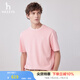 哈吉斯（HAZZYS）男裝 夏款男上衣華夫格垂感圓領(lǐng)短袖T恤男ASTZE0BBE65 深粉色DP XL (180/100A 50)
