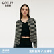 歌莉婭黑白條紋開衫女早秋新款高級感氣質(zhì)短款外套1C9C6J030 14S黑白間條 XS