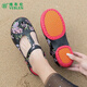 維布倫（VEBLEN）沙灘洞洞鞋女夏季厚底防滑輕便軟底外穿中老人媽媽包頭果凍涼鞋女 8105優(yōu)雅紅黑 36