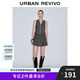UR2025夏季新款女裝格雷系金屬扣V領(lǐng)無袖連衣裙UWG750077 深灰花灰 (偏短) S