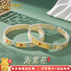 中國(guó)黃金（CHINA GOLD）海棠花琺瑯銀手鐲女足銀繁花開口銀手鐲新中式國(guó)風(fēng)送女友生日禮物 海棠花【約31g】