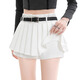 多菲尼森 白色半身裙百褶裙女夏季2025新款高腰顯瘦辣妹防走光短褲裙褲 百褶花苞裙+腰帶白色 M 【90-100斤】
