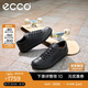 愛步（ECCO）板鞋男 軟底舒適輕盈牛皮系帶休閑鞋 柔酷537764 黑色41