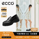 愛步（ECCO）樂福鞋 時(shí)尚厚底增高休閑皮鞋女 蹤跡30女鞋系列220723 黑色 37