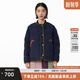 幻走（MOVEUP）2024冬季新款.FUN系列圓領撞色包邊設計師短款羽絨服女 深寶藍 L
