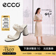 愛步（ECCO）涼鞋女 夏季方頭一字帶優(yōu)雅媽媽女士單鞋高跟涼鞋 雕塑233303 石灰色23330301378 37