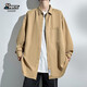 大力水手日系長(cháng)袖襯衫男士春季秋款高級感休閑工裝襯衣外套 DC07卡其L