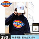 dickies衛(wèi)衣男女同款城市輕戶外大logo印花連帽衛(wèi)衣DK007060 黑色 L