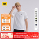 CAT卡特25春夏新品男士戶外經(jīng)典款雙色厚版發(fā)泡印花短袖T恤七夕禮物 白色 L