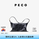 PECO929枕頭包單肩真皮小眾通勤斜挎大容量質(zhì)感通勤包包禮物送女友 經(jīng)典黑頭層熔巖油蠟牛皮現(xiàn)貨
