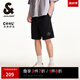 杰克·瓊斯（JACK&JONES）男裝25年休閑短褲男夏季外穿運(yùn)動(dòng)衛(wèi)短褲涼感五分褲中褲寬松沙灘褲 E40黑色 M (175)
