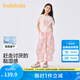 巴拉巴拉女童童裝短袖套裝夏季兒童2025新款夏裝中大童純棉兩件套速干舒適 粉紅60016 140