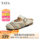 他她（TATA）2025夏商場(chǎng)同款女外穿時(shí)尚休閑穆勒鞋新款CL901BH5 米白 36