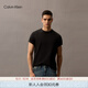 Calvin KleinJeans25夏季男士休閑簡約刺繡ck純棉打底針織短袖T恤40HM265 UB1-太空黑 M