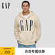 GAP【情人節(jié)】男女裝秋季新款logo印花抓絨寬松運(yùn)動(dòng)連帽衫衛(wèi)衣786920