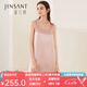 金三塔真絲睡衣女100%桑蠶絲簡(jiǎn)約背心式真絲睡裙絲綢睡衣 十樣錦粉9996 XL