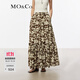MO&Co.半身裙春夏法式度假抽象筆觸桑蠶絲棉質(zhì)高腰長(cháng)裙度假風(fēng)摩安珂 抽象筆觸色 S 160