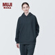 無印良品（MUJI）Labo 男女通用 不易沾水雙層編織 連帽運(yùn)動(dòng)衫 衛(wèi)衣無性別男式女式 藏青色 S （165/84A）