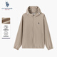 U.S. POLO ASSN.防曬衣男夏季輕薄透皮膚衣連帽釣魚(yú)服防曬外套男 淺卡其色 XL