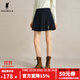 POLOWALK女士百褶裙2024秋季新款純色百搭半身裙學(xué)院風(fēng)小眾JK短裙 深藏青 165/L