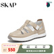 圣伽步（Skap）涼鞋女士運(yùn)動(dòng)透氣包頭軟底沙灘鞋 杏色 38